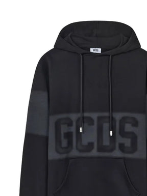 GCDS logo-print spray-effect hoodie