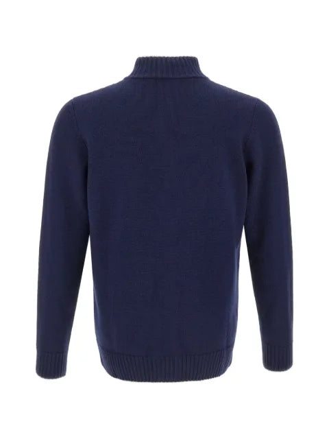 Eleventy ribbed-trim button-up cardigan