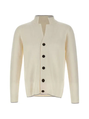 Eleventy ribbed-trim button-up cardigan