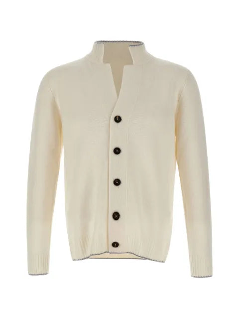 Eleventy ribbed-trim button-up cardigan