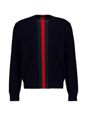Gucci Web-stripe ribbed-knit sweater