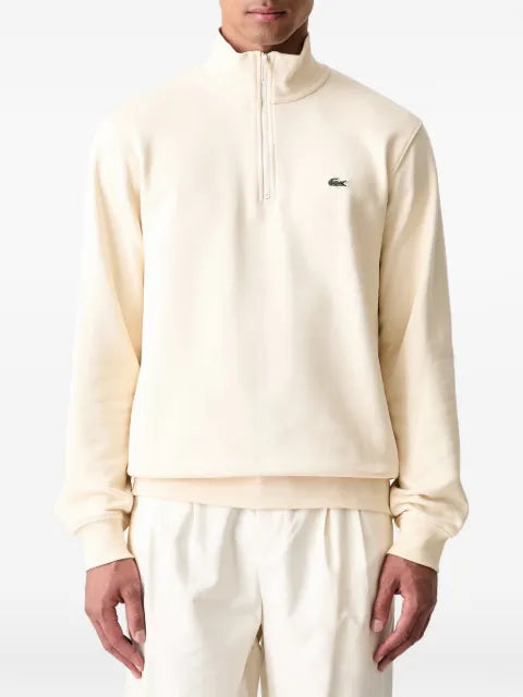 Lacoste quarter-zip logo-patch sweatshirt