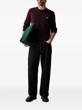 Lacoste logo-patch crew-neck sweater