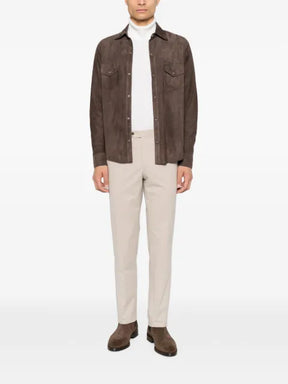 Eleventy suede panelled jacket