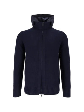 Ballantyne hooded elbow-patch cardigan
