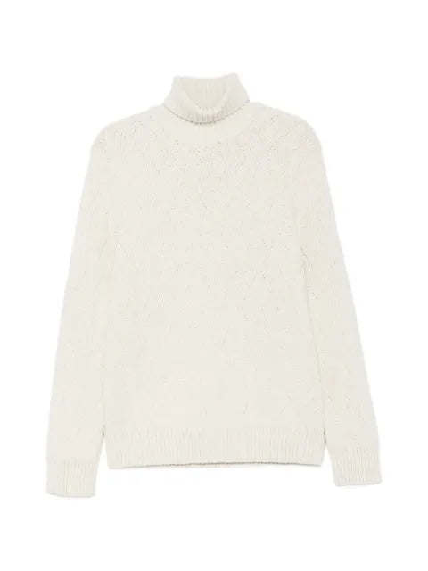 Eleventy diamond-pattern roll-neck sweater