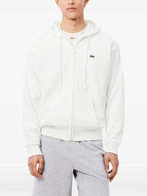 Lacoste logo-patch zip-up hoodie
