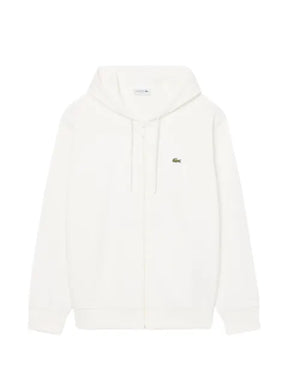 Lacoste logo-patch zip-up hoodie