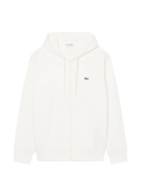 Lacoste logo-patch zip-up hoodie