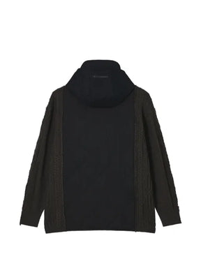 FIVE CM quilted cable-knit hooded jacket