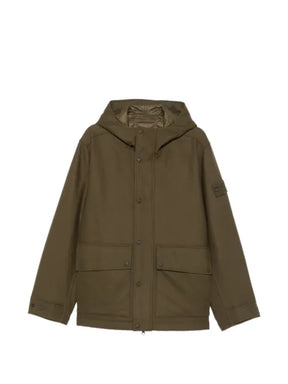 Stone Island hooded logo-patch jacket