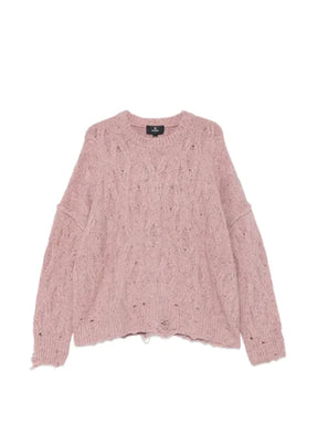 Represent distressed cable-knit sweater