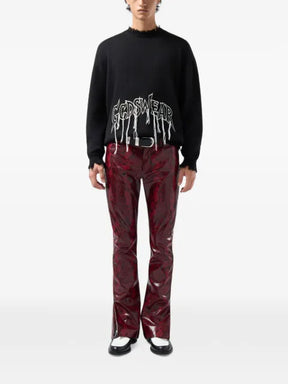GCDS embroidered distressed sweater