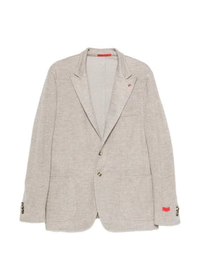 Isaia houndstooth-pattern blazer