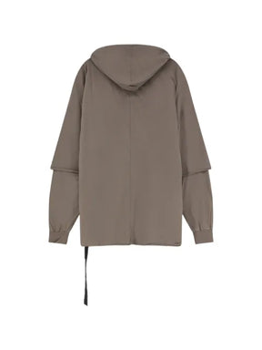 Rick Owens DRKSHDW layered-sleeve drawstring hoodie
