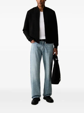 Karl Lagerfeld monogram-jacquard zip-up sweater