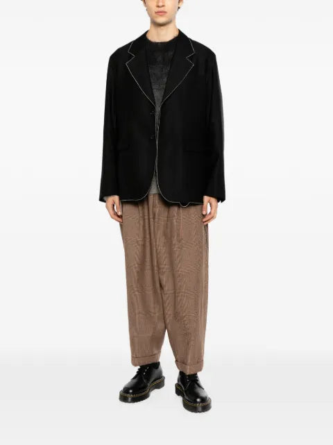 Mastermind World contrast-stitched notched-lapel jacket