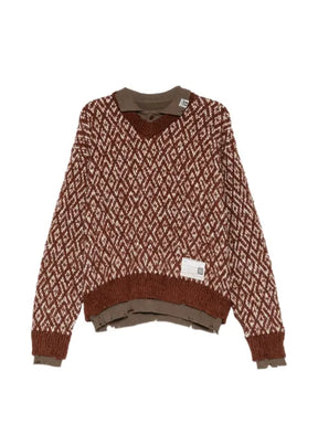 Maison MIHARA YASUHIRO layered knit sweater