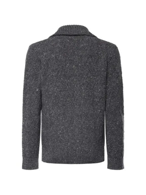 Eleventy cable-knit zip-up sweater