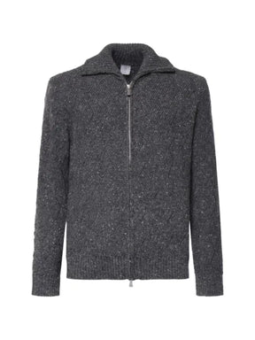 Eleventy cable-knit zip-up sweater
