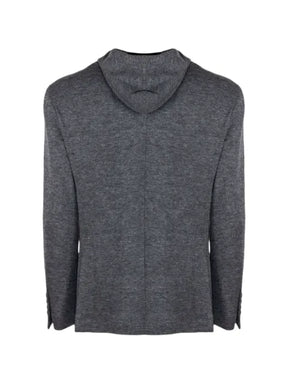 Eleventy hooded melange-effect jacket
