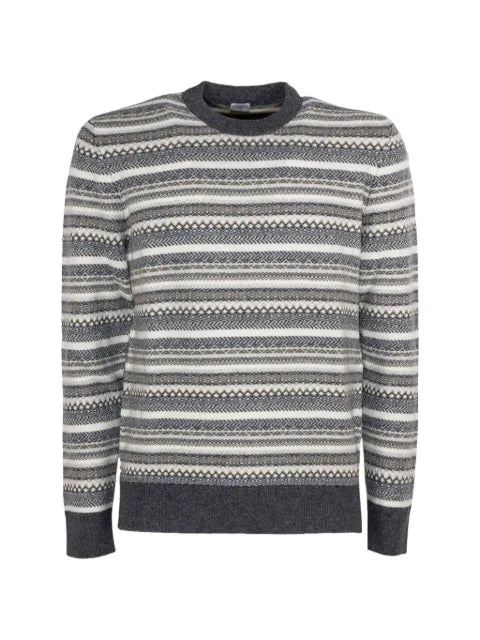 Eleventy jacquard-knit striped sweater