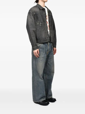 DAIRIKU faded box-silhouette denim jacket