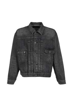 DAIRIKU faded box-silhouette denim jacket