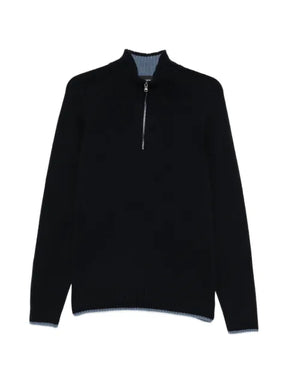 AROVESCIO half-zip ribbed-trim sweater