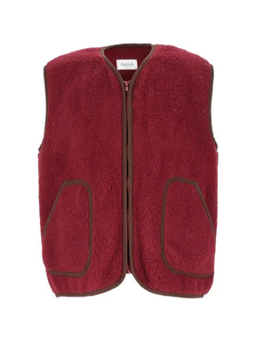 AMISH fleece-texture zip-up gilet