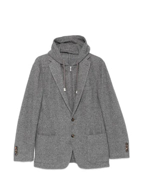 Eleventy hooded single-breasted jacket