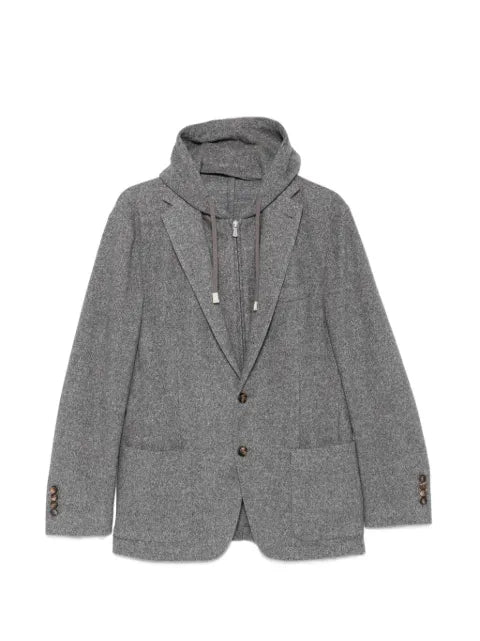 Eleventy hooded single-breasted jacket