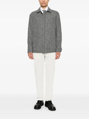 Eleventy marl-effect button-up jacket
