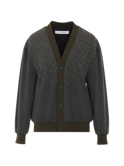 Golden Goose brown and ivory check mohair blend jacket