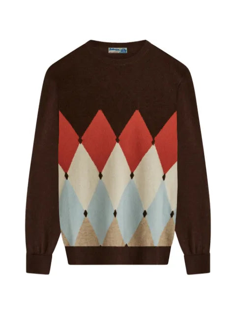 Ballantyne argyle-intarsia cashmere sweater