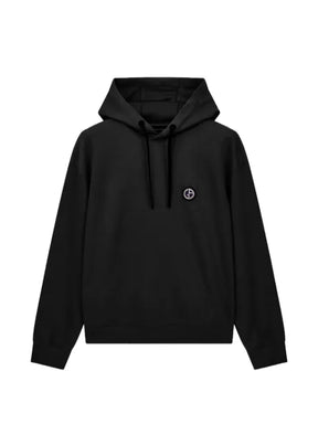 Giorgio Armani logo-patch drawstring hoodie
