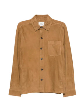 Arma lamb suede button-up jacket