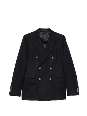 Caruso double-breasted peak-lapel jacket