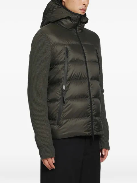 Moncler padded panelled hooded jacket