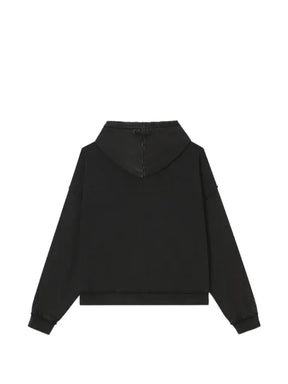 FIVE CM graphic-print raw-edge hoodie