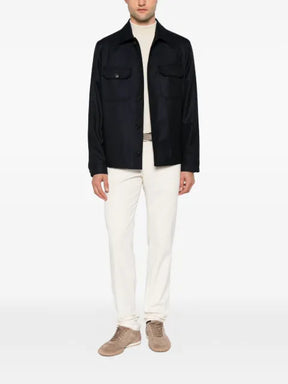 Corneliani button-fastening wool jacket