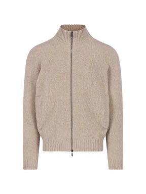 Drumohr zip-up ribbed-trim cardigan