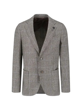Lardini check-pattern wool blazer