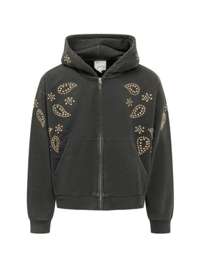 FOUND stud-embellished zip-up hoodie