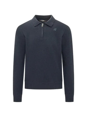 K-Way quarter-zip polo-collar sweater