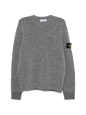 Stone Island logo-patch knit sweater