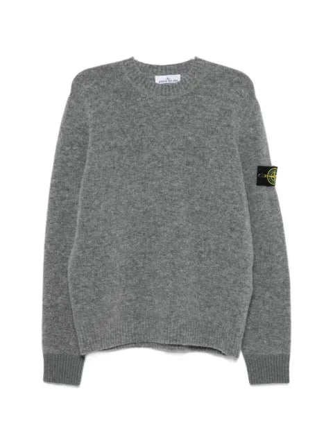 Stone Island logo-patch knit sweater