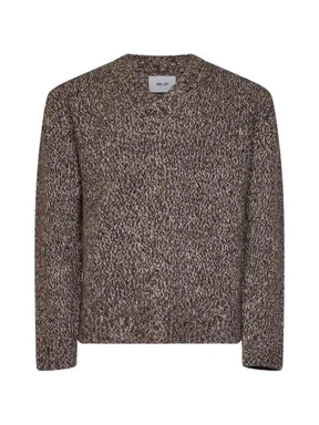 NN07 Flint marl-knit V-neck sweater