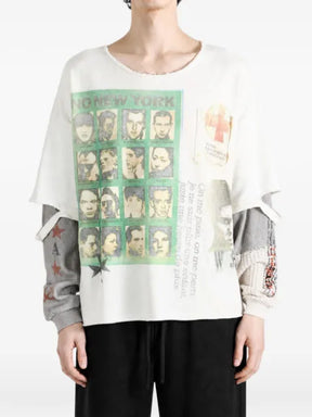 SAITOS Hybrid Medic graphic-print layered sweatshirt