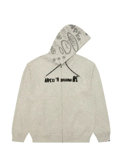 AAPE BY *A BATHING APE® AAPER logo-embroidered zip-up hoodie